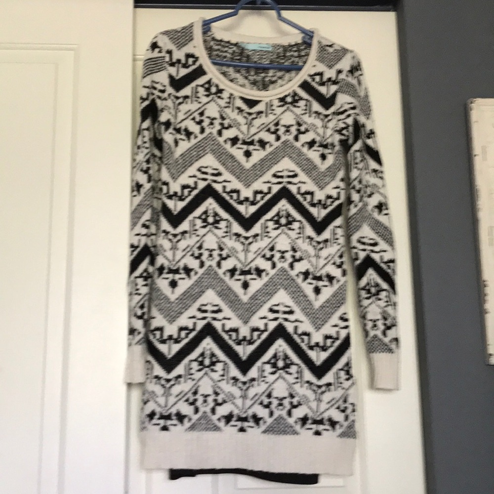 Black and white medium/light  long sweater